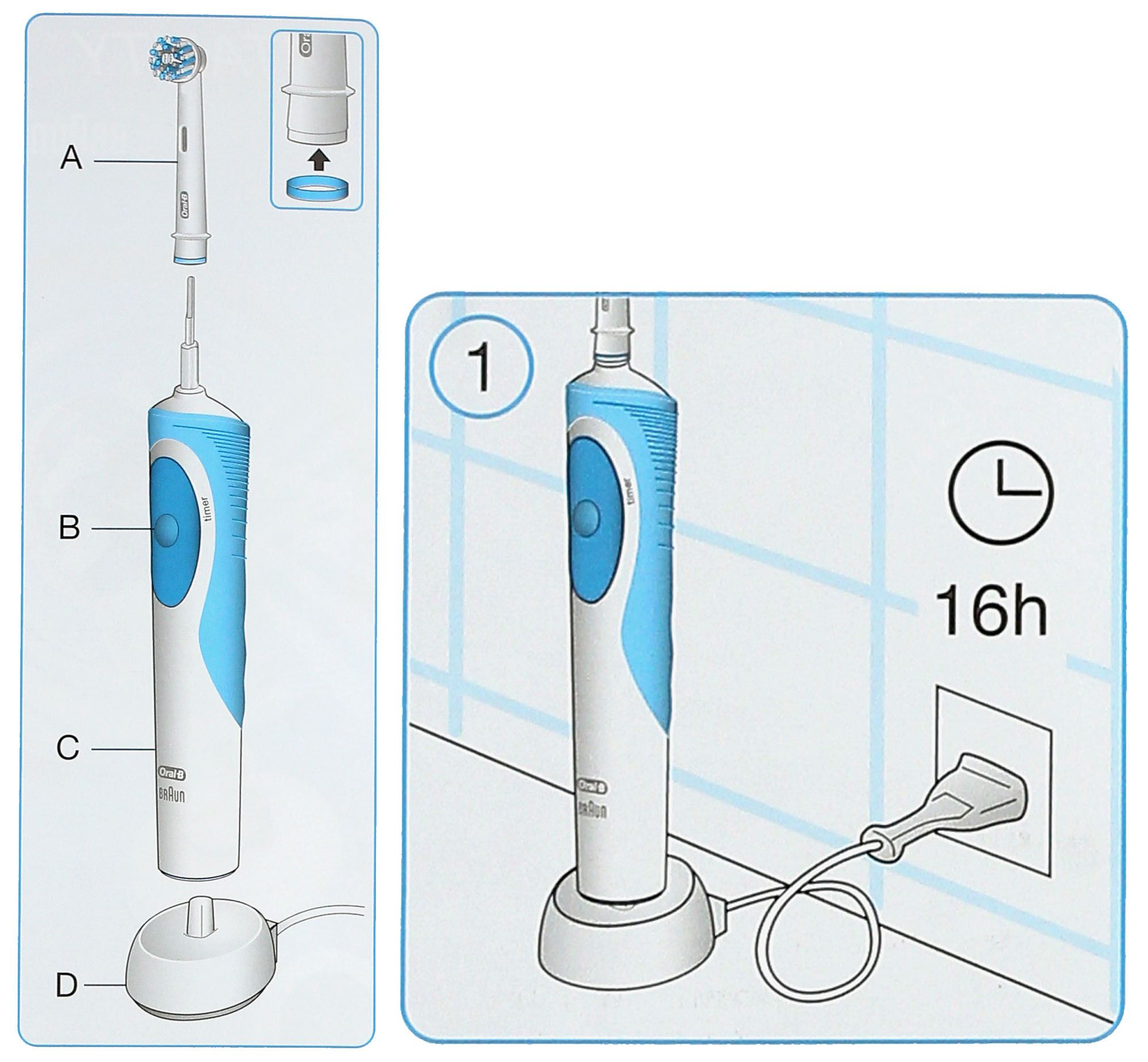 Bàn chải điện Oral-B Pro 500 CrossAction D16.513