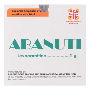 Dung dịch uống Abanuti 1g trị thiếu Carnitine (20 ống x 10ml)