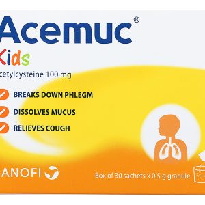 Thuốc cốm Acemuc Kids 100mg tiêu nhầy trong bệnh hô hấp (30 gói x 0.5g)