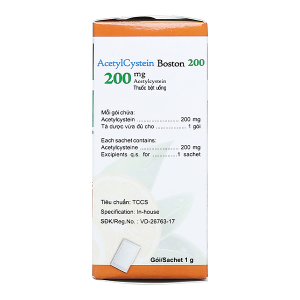 Thuốc bột Acetylcystein Boston 200 trị rối loạn tiết dịch phế quản (30 gói x 1g)