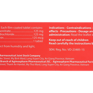 Agi-Neurin điều trị và dự phòng thiếu vitamin B1, B6, B12 (10 vỉ x 10 viên)