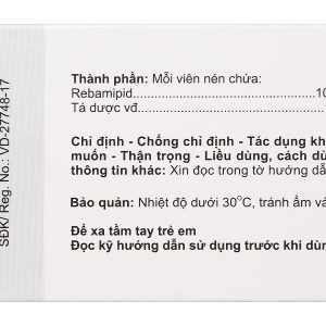 Agiremid 100 trị tổn thương niêm mạc dạ dày cấp và mãn tính (10 vỉ x 10 viên)