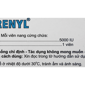 Agirenyl 5000IU phòng và trị triệu chứng thiếu vitamin A (10 vỉ x 10 viên)