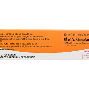 Air-X 80mg hương vị cam trị đầy hơi và chướng bụng (10 vỉ x 10 viên)