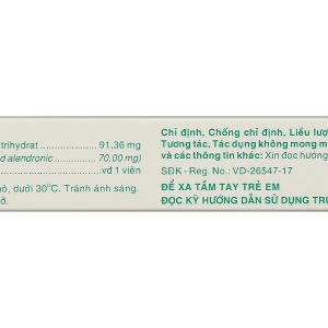 Alenbe 70mg trị loãng xương ở phụ nữ sau mãn kinh (2 vỉ x 2 viên)