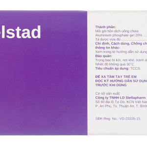 Hỗn dịch uống Algelstad 20% trị viêm thực quản, loét dạ dày tá tràng (20 gói x 20g)
