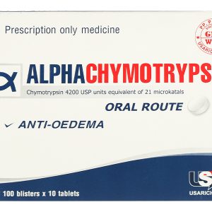 Alphachymotrypsin USAR 4200IU trị phù nề sau chấn thương (100 vỉ x 10 viên)