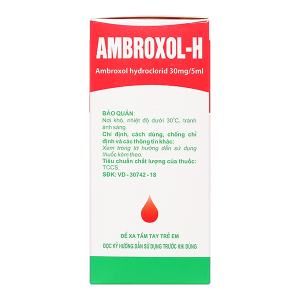 Siro Ambroxol-H 30mg/5ml trị bệnh hô hấp có kèm tăng tiết dịch phế quản chai 90ml