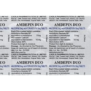 Amdepin Duo 5mg/10mg phối hợp trị rối loạn mỡ máu kèm tăng huyết áp (10 vỉ x 10 viên)