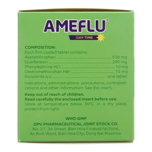 Ameflu Daytime giảm các triệu chứng cảm cúm, cảm lạnh (10 vỉ x 10 viên)