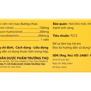 Ammg-3B trị bệnh lý thần kinh gây ra do thiếu hụt vitamin B1, B6, B12 (5 vỉ x 10 viên)