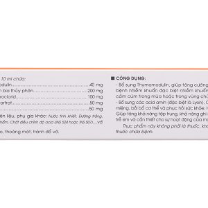 Dung dịch uống Antot Thymo tăng đề kháng, phục hồi sức khoẻ hộp 20 ống