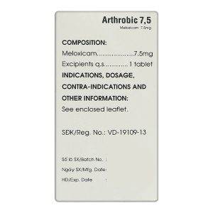 Arthrobic 7,5 trị các cơn viêm đau trong viêm khớp dạng thấp, thoái hóa khớp lọ 50 viên