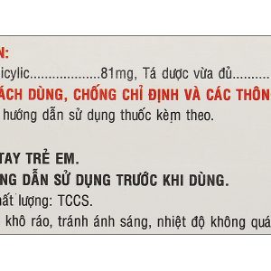 Aspirin Mkp 81 dự phòng thứ phát bệnh tim mạch hoặc mạch máu não (10 vỉ x 10 viên)