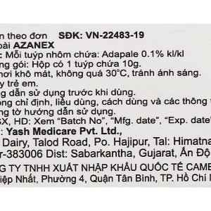 Azanex Gel 0.1% trị mụn trứng cá tuýp 10g