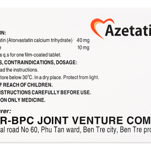 Azetatin 40 điều trị rối loạn lipid máu (10 vỉ x 10 viên)