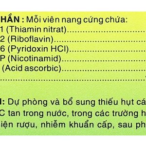 B Complex C bổ sung vitamin nhóm B và vitamin C (10 vỉ x 10 viên)