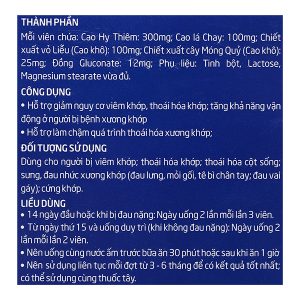 Viên xương khớp Bách Niên Kiện giảm nguy cơ viêm khớp, thoái hóa khớp chai 80 viên