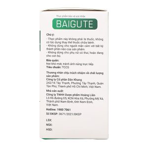 Baigute hỗ trợ cải thiện triệu chứng sưng, đau khớp do gout hộp 20 viên