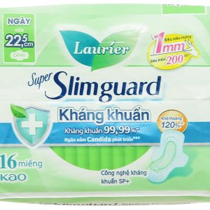 Băng vệ sinh Laurier Super Slimguard kháng khuẩn siêu siêu mỏng cánh gói 16 miếng