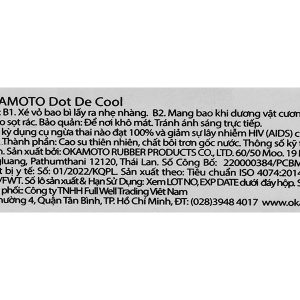 Bao cao su Okamoto Dot De Cool 52mm hộp 3 cái