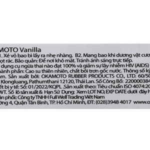 Bao cao su Okamoto Skinless Skin Vanilla 53mm hộp 3 cái