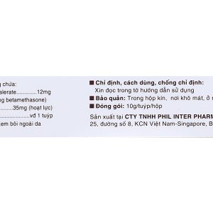 Kem bôi Betaderm-neomycin trị viêm da do dị ứng, do nhiễm trùng tuýp 10g