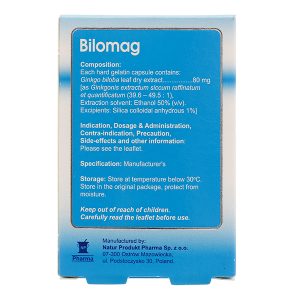 Bilomag 80mg trị rối loạn tuần hoàn máu não và ngoại biên (6 vỉ x 10 viên)