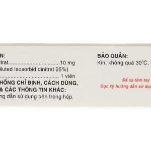 Biresort 10 trị đau thắt ngực, suy tim (3 vỉ x 20 viên)