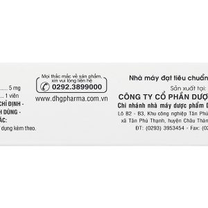 BisacodylDHG 5mg trị táo bón, làm sạch ruột trước và sau phẫu thuật (4 vỉ x 25 viên)