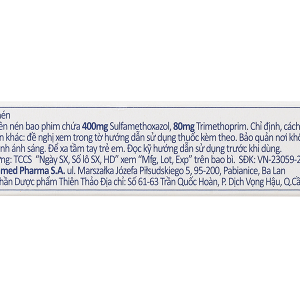 Biseptol 480 trị nhiễm khuẩn (1 vỉ x 20 viên)