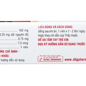 Bofit F trị thiếu máu do thiếu sắt, acid folic (3 vỉ x 10 viên)
