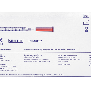 Bơm kim tiêm Insulin BD Ultra-Fine 31G x 6mm (1ml/100U) hộp 100 cái