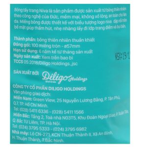 Bông tẩy trang Niva mềm mịn dạng tròn gói 100 miếng