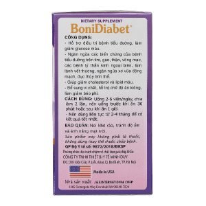 BoniDiabet+ hỗ trợ giảm lượng đường và cholesterol trong máu lọ 60 viên