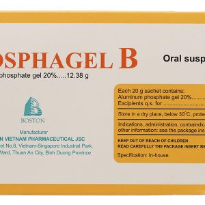 Hỗn dịch uống Bosphagel B 20% trị đau, bỏng rát do axit dạ dày gây ra (30 gói x 20g)