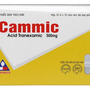 Cammic 500mg cầm máu, trị chảy máu tiêu firin (10 vỉ x 10 viên)
