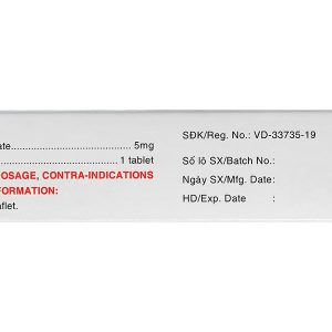 Cardicormekophar 5mg trị tăng huyết áp, đau thắt ngực (3 vỉ x 10 viên)