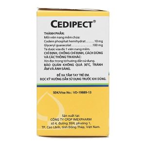 Cedipect trị triệu chứng ho khan hoặc kích ứng và giúp long đàm (10 vỉ x 10 viên)