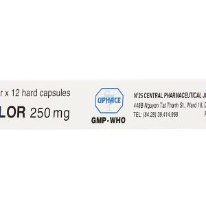 Cefaclor Uphace 250mg trị viêm tai giữa cấp, viêm xoang cấp (1 vỉ x 12 viên)