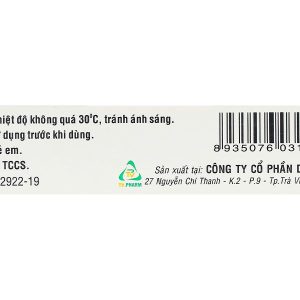 Cefixime 200 TV. Pharm trị nhiễm khuẩn (2 vỉ x 10 viên)