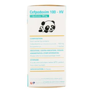 Bột pha hỗn dịch uống Cefpodoxim 100-HV trị nhiễm khuẩn (10 gói x 3g)