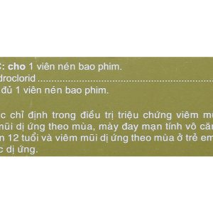 Cerlergic 10mg trị viêm mũi dị ứng, mày đay (3 vỉ x 10 viên)