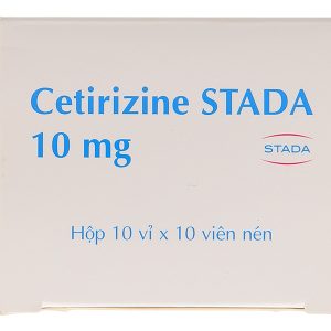 Cetirizine Stada 10mg trị các triệu chứng viêm mũi dị ứng, mày đay (10 vỉ x 10 viên)