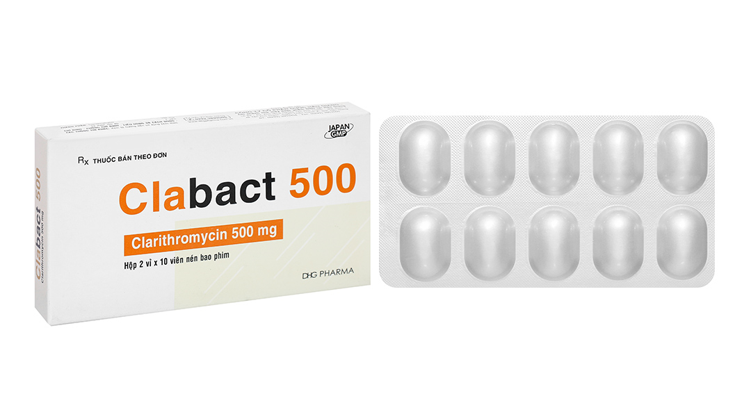 Clabact 500 điều trị nhiễm khuẩn (2 vỉ x 10 viên)