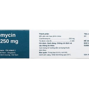 Clarithromycin Stella 250mg trị nhiễm khuẩn do các vi khuẩn nhạy cảm (2 vỉ x 10 viên)