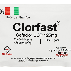Bột pha hỗn dịch uống Clorfast 125mg trị nhiễm khuẩn (10 gói x 3g)