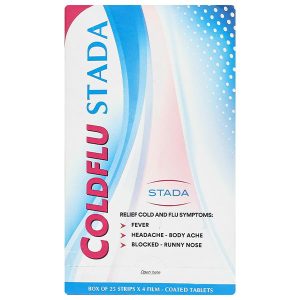 Coldflu Stada trị các triệu chứng cảm cúm: sốt, đau và xung huyết mũi (25 vỉ x 4 viên)
