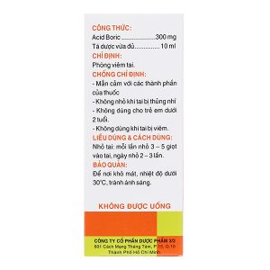 Cồn Boric F.T Pharma 3% phòng viêm tai lọ 10ml