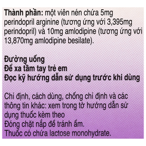 Coveram 5mg/10mg trị tăng huyết áp, mạch vành hộp 30 viên